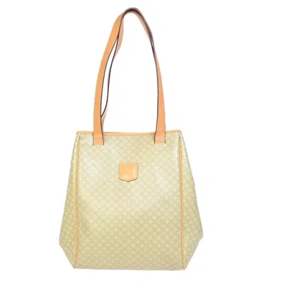 Pre-owned Celine Macadam Canvas Shoulder Bag () In Beige