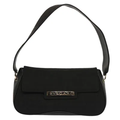 Pre-owned Bulgari Canvas Shoulder Bag () In Black