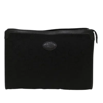 Pre-owned Celine Macadam Canvas Clutch Bag () In Black