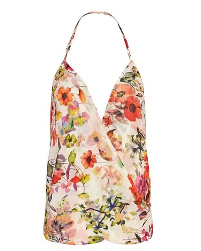 Chelsea Flower Women's Floral Halter Tank Top In Multi In Multi