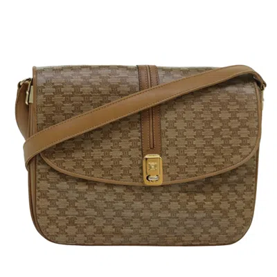 Pre-owned Celine Macadam Canvas Shoulder Bag () In Beige