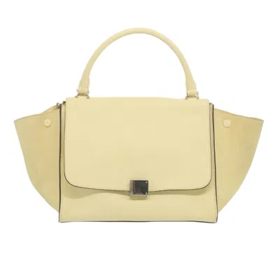 Pre-owned Celine Trapèze Leather Handbag () In Beige