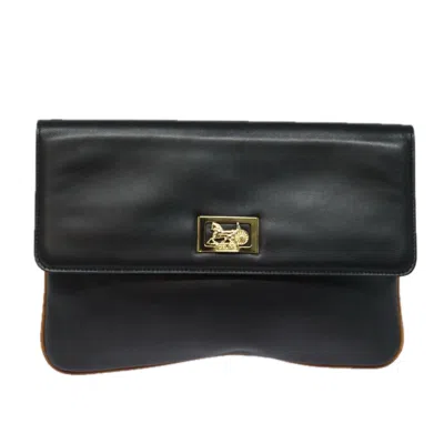 Pre-owned Celine Leather Clutch Bag () In Black