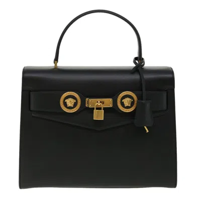 Pre-owned Versace Leather Handbag () In Black