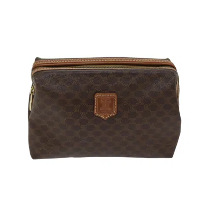 Pre-owned Celine Macadam Canvas Clutch Bag () In Beige