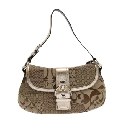 Pre-owned Coach Canvas Shoulder Bag () In Beige