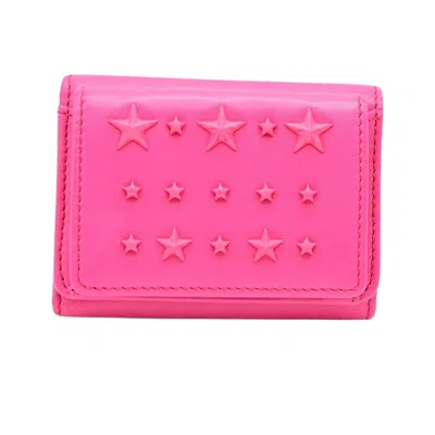 Pre-owned Jimmy Choo Star Leather Wallet () In Pink