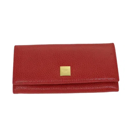 Pre-owned Celine Leather Wallet () In Red