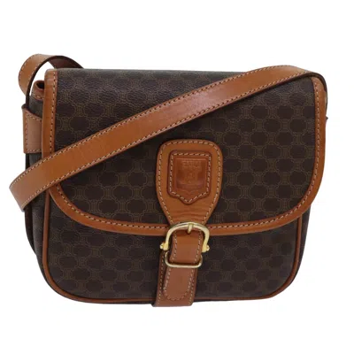 Pre-owned Celine Macadam Canvas Shoulder Bag () In Brown