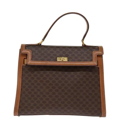 Pre-owned Celine Macadam Canvas Handbag () In Brown