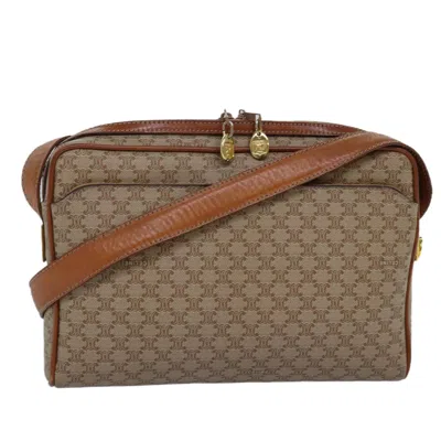 Pre-owned Celine Macadam Canvas Shoulder Bag () In Beige