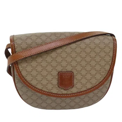 Pre-owned Celine Macadam Canvas Shoulder Bag () In Beige