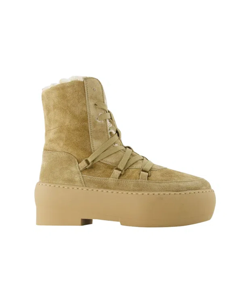 ショートブーツ・ブーティ GIA BORGHINI Chunky Sole Lace-Up Boots in Beige Leather 225382933?w=1024