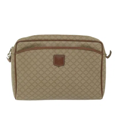 Pre-owned Celine Macadam Canvas Clutch Bag () In Beige