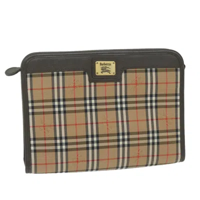 Pre-owned Burberry Beige Synthetic Clutch Bag ()