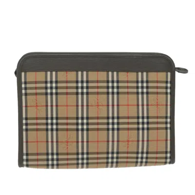 Pre-owned Burberry Beige Synthetic Clutch Bag ()