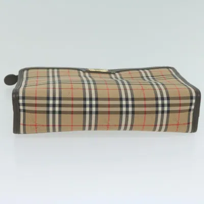 Pre-owned Burberry Beige Synthetic Clutch Bag ()