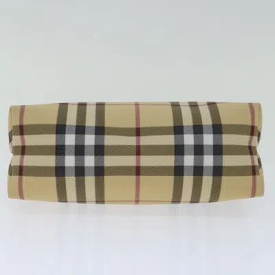 Pre-owned Burberry Nova Check Beige Canvas Clutch Bag ()