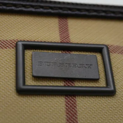 Pre-owned Burberry Nova Check Beige Canvas Clutch Bag ()