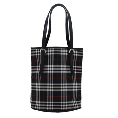 Pre-owned Burberry Nova Check Black Synthetic Tote Bag ()