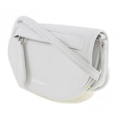 Pre-owned Burberry Olympia White Leather Shoulder Bag ()