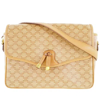Pre-owned Celine Céline Macadam Beige Canvas Shoulder Bag ()