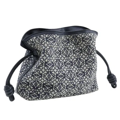 Pre-owned Loewe Flamenco Navy Canvas Shoulder Bag ()