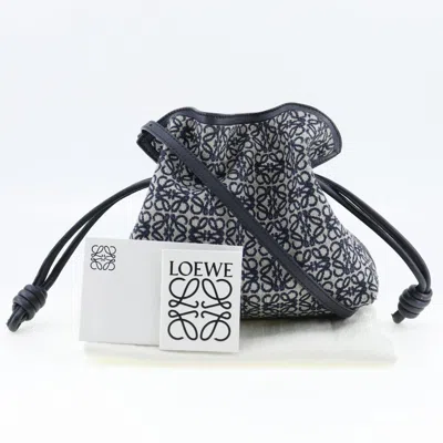 Pre-owned Loewe Flamenco Navy Canvas Shoulder Bag ()