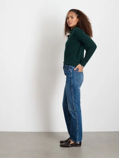 Alex Mill Alice Cashmere Polo Sweater In Cypress Green