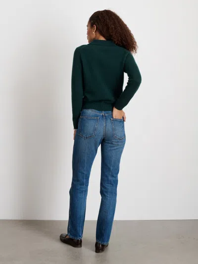 Alex Mill Alice Cashmere Polo Sweater In Cypress Green