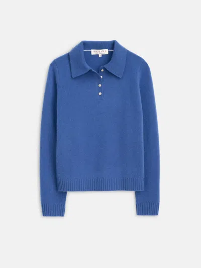 Alex Mill Alice Cashmere Polo Sweater In Infinity Blue