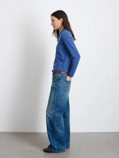 Alex Mill Alice Cashmere Polo Sweater In Infinity Blue