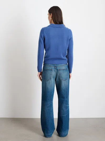 Alex Mill Alice Cashmere Polo Sweater In Infinity Blue