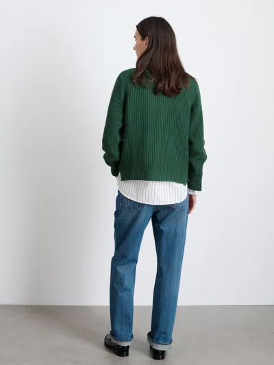 Alex Mill Chelsea Turtleneck In Cotton Cashmere In Hunter Green