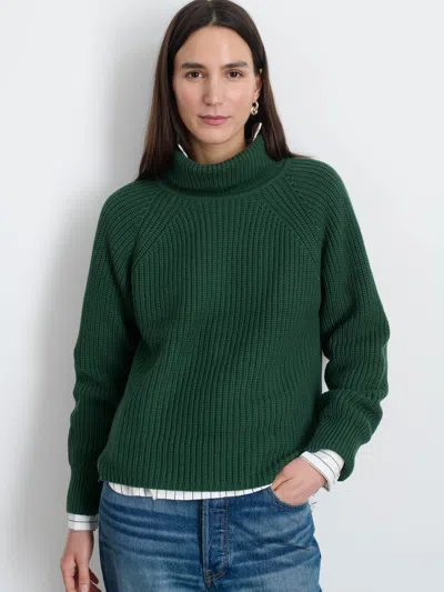 Alex Mill Chelsea Turtleneck In Cotton Cashmere In Hunter Green