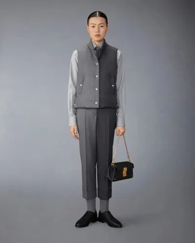 Thom Browne Classic Back Strap Trouser In Med Grey