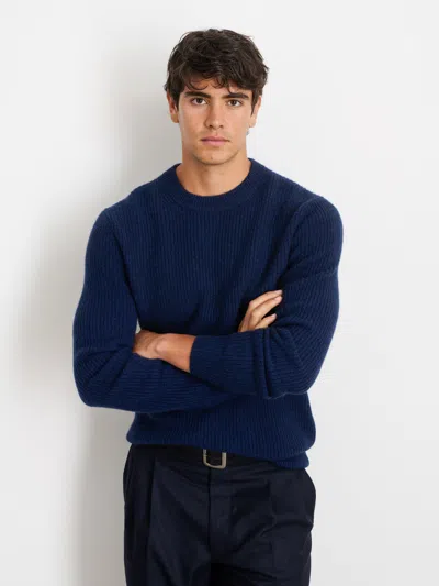 Alex Mill Jordan Sweater In Washed Cashmere In Heather Navy