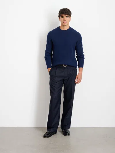 Alex Mill Jordan Sweater In Washed Cashmere In Heather Navy
