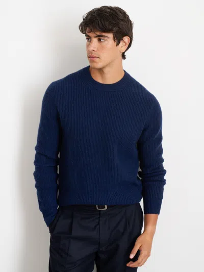 Alex Mill Jordan Sweater In Washed Cashmere In Heather Navy