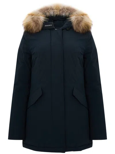 Shop Woolrich Artic Parka With Fur In Blue