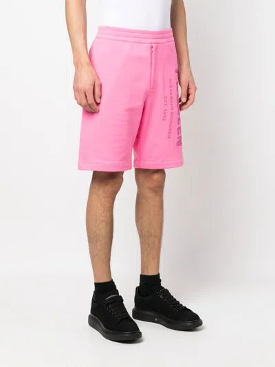 Alexander Mcqueen Bermuda Shorts With Graffiti Logo Print