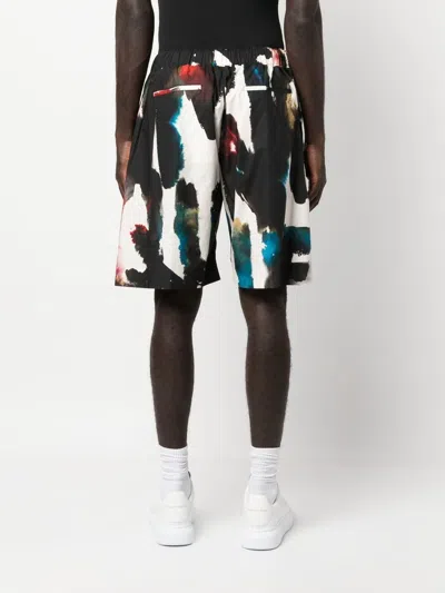 Alexander Mcqueen All-over Graffiti Acquerello Print Bermuda Shorts