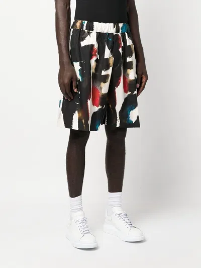 Alexander Mcqueen All-over Graffiti Acquerello Print Bermuda Shorts