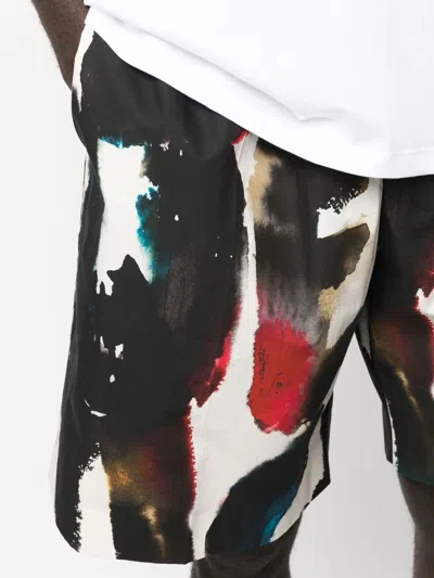 Alexander Mcqueen All-over Graffiti Acquerello Print Bermuda Shorts