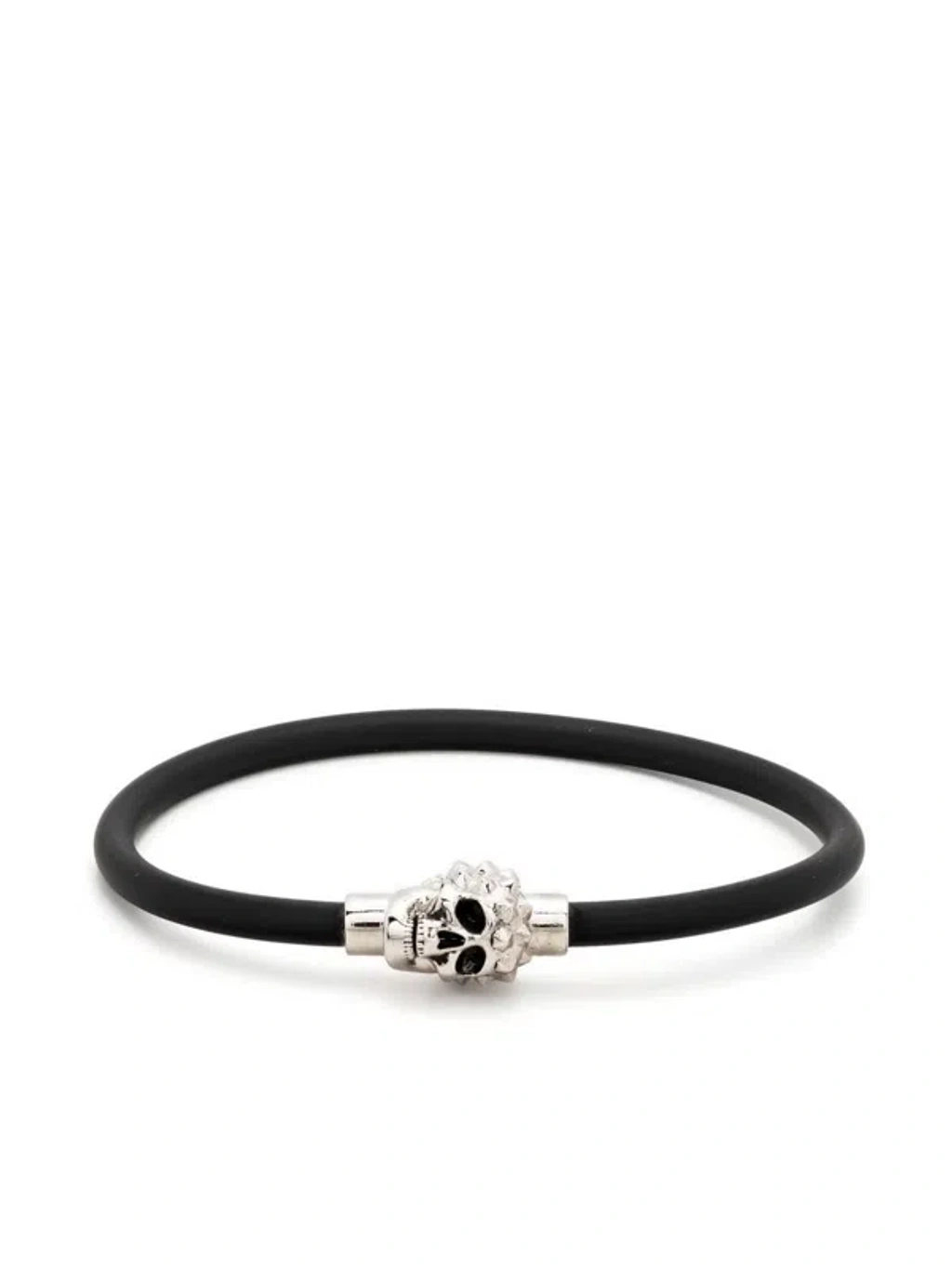 Alexander Mcqueen Black Skull-fastening Detail Bracelet In