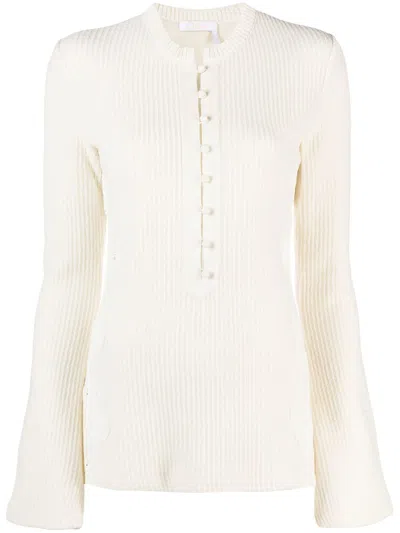 Shop Chloé Chloè Embroidered Wool Jumper