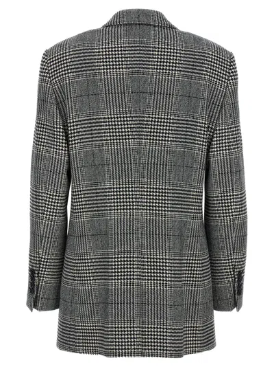 Dolce & Gabbana Grey Single-breasted Jacket With Peak Revers In Wool And Cashmere Woman