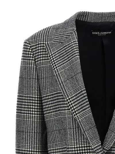 Dolce & Gabbana Grey Single-breasted Jacket With Peak Revers In Wool And Cashmere Woman