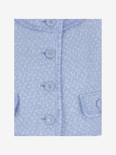 Dolce & Gabbana Light Blue Tweed Blazer