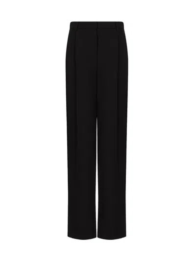 Emporio Armani Sablé Stretch Fabric Trousers With Pleats